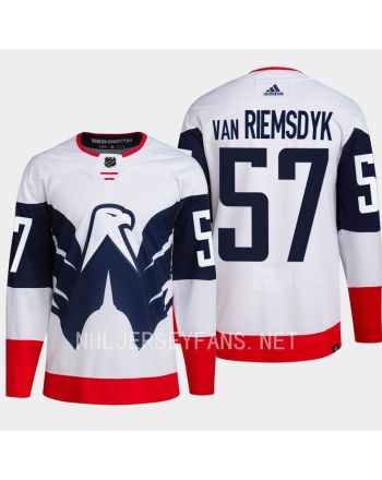 Van Riemsdyk 57 Washington Capitals 2023 Jersey Stadium White Primegreen