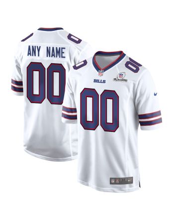 Buffalo Bills 2023 Playoffs Patch Game Men Custom Jersey - White