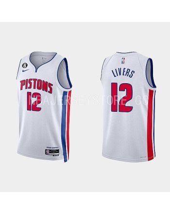 Detroit Pistons Isaiah Livers 12 2022-23 Association Edition White Men Jersey Swingman