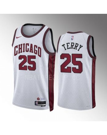 Chicago Bulls Dalen Terry 25 2022-23 City Edition White Jersey Swingman