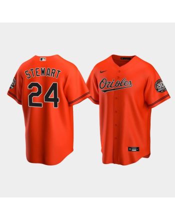 Men's Baltimore Orioles DJ Stewart 24 Alternate Team Orange Jersey Jersey