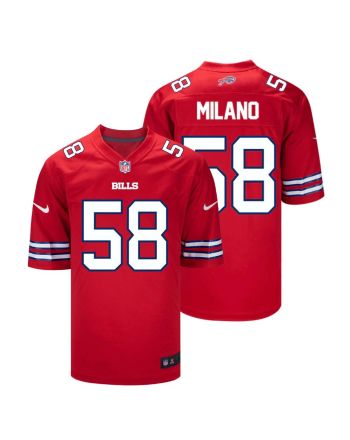 Matt Milano 58 Buffalo Bills Men Alternate Game Jersey - Red