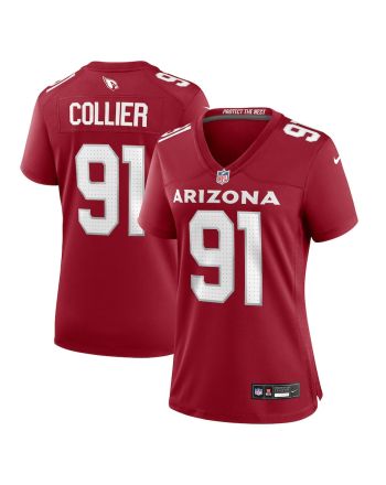 L.J. Collier 91 Arizona Cardinals Women Team Color Jersey - Cardinal