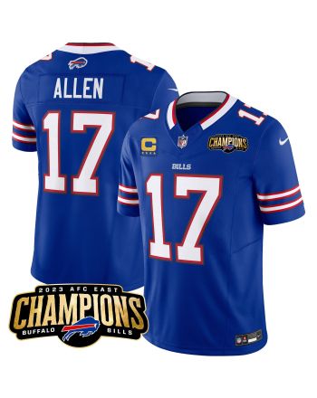 Josh Allen 17 Buffalo Bills 2023 AFC East Champions Patch Game Men Jersey - Royal