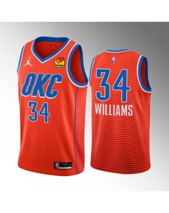 Oklahoma City Thunder Kenrich Williams 34 2022-23 Statement Edition Orange Men Jersey Swingman