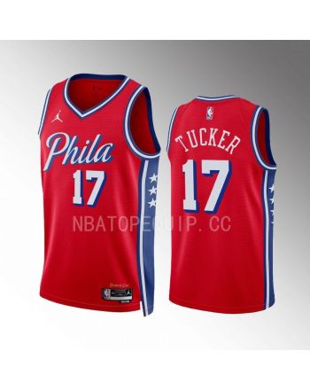 P.J. Tucker 17 Philadelphia 76ers Red Jersey 2022-23 Statement Edition Swingman