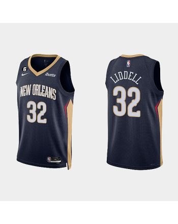 New Orleans Pelicans 32 E. J. Liddell 2022-23 Icon Edition Navy Men Jersey