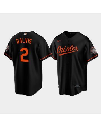 Men's Baltimore Orioles Freddy Galvis 2 Alternate Black Jersey Jersey