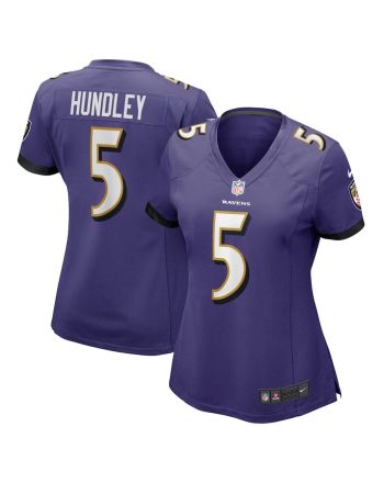 Brett Hundley 5 Baltimore Ravens Women's Home Game Player Jersey - Purple