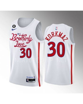 Furkan Korkmaz 30 2022-23 Philadelphia 76ers White City Edition Men Jersey Swingman