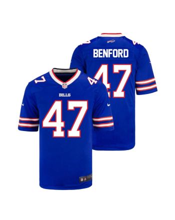 Christian Benford 47 Buffalo Bills YOUTH Home Game Jersey - Royal