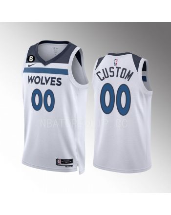 Custom 00 Minnesota Timberwolves 2022-23 Association Edition White Men Jersey Swingman