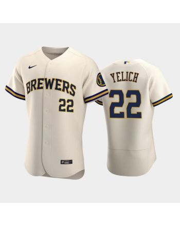 Milwaukee Brewers 22 Christian Yelich Home Team Cream Jersey Jersey