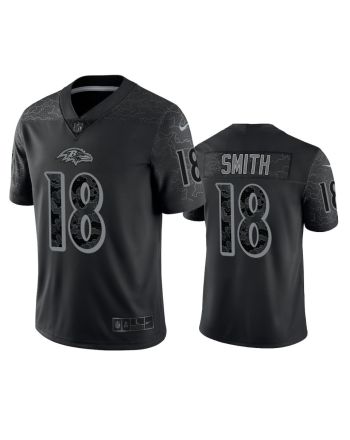 Roquan Smith 18 Baltimore Ravens Black Reflective Limited Jersey - Men