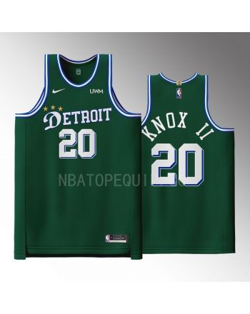 Detroit Pistons 20 Kevin Knox II Green Men Jersey 2022-23 City Edition