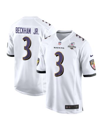 Odell Beckham Jr. 3 Baltimore Ravens 2023 Playoffs Patch Game Men Jersey - White