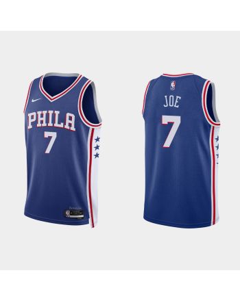 Philadelphia 76ers 7 Isaiah Joe 2022-23 Icon Edition Royal Men Jersey