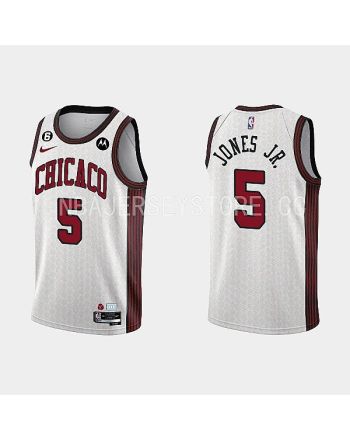 Chicago Bulls 5 Derrick Jones Jr. 2022-23 City Edition White Men Jersey