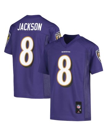 Lamar Jackson 8 Baltimore Ravens YOUTH Jersey - Purple