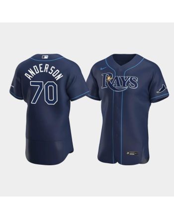 Men's Tampa Bay Rays 70 Nick Anderson Navy Alternate Jersey Jersey