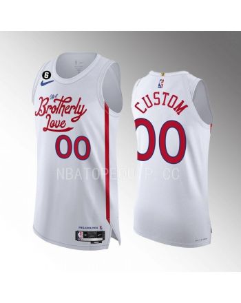 Philadelphia 76ers Custom 00 White Jersey 2022-23 City Edition