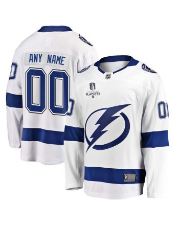 Tampa Bay Lightning Stanley Cup 2023 Playoffs Patch Away Breakaway Custom Men Jersey - White