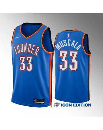 Oklahoma City Thunder 2022-23 Mike Muscala 33 Icon Edition Blue Men Jersey Swingman