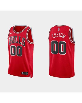 Chicago Bulls 00 Custom 2022-23 Icon Edition Red Men Jersey