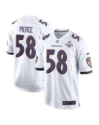 Michael Pierce 58 Baltimore Ravens 2023 Playoffs Patch Game Men Jersey - White