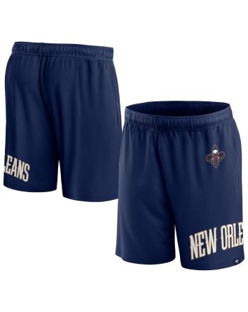 New Orleans Pelicans Navy Free Throw Mesh Shorts - Men