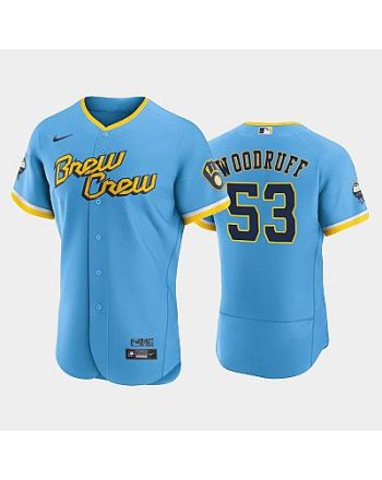 Brandon Woodruff 53 2022-23 City Connect Milwaukee Brewers Jersey - Powder Blue