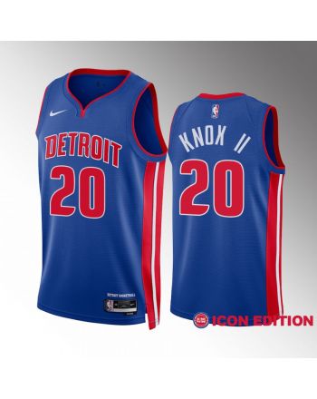 Kevin Knox II 20 2022-23 Detroit Pistons Blue Icon Edition Jersey Swingman