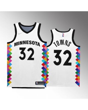 Minnesota Timberwolves Karl-Anthony Towns 32 2022-23 City Edition White Jersey Bob Dylan