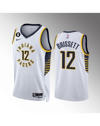 Oshae Brissett 12 Indiana Pacers White Association Edition 2022-23 Men Jersey Swingman