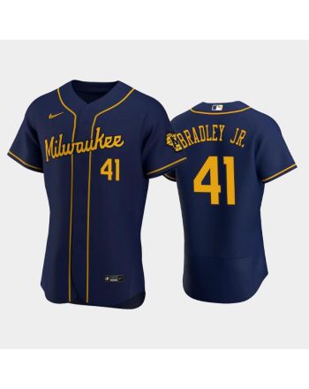 Milwaukee Brewers 41 Jackie Bradley Jr. Alternate Team Navy Jersey Jersey