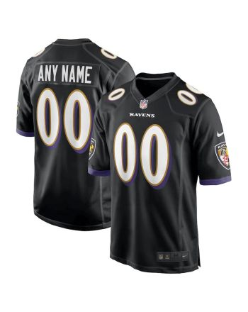 Baltimore Ravens Alternate Custom 00 Game Jersey - Black