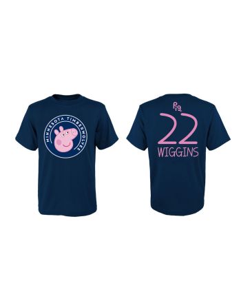 Andrew Wiggins 22 Minnesota Timberwolves Pig Print T-Shirt - Navy