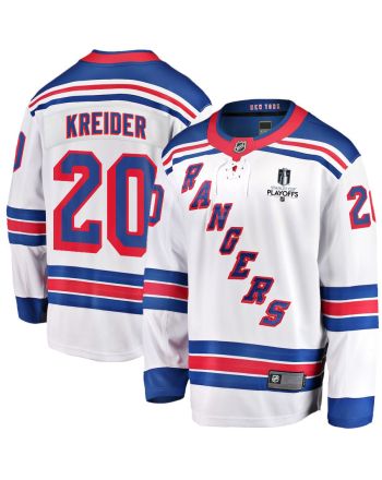 Chris Kreider 20 New York Rangers Stanley Cup 2023 Playoffs Patch Away Breakaway Men Jersey - White