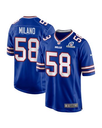 Matt Milano 58 Buffalo Bills 2024 Divisional Patch Game Men Jersey - Royal