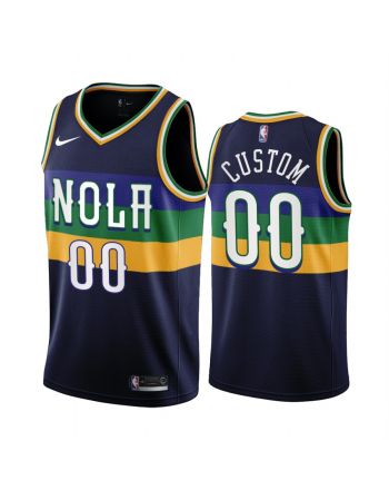 2022-23 New Orleans Pelicans Custom 00 Navy City Edition Jersey