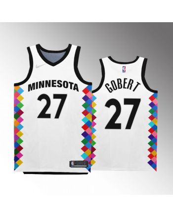 Minnesota Timberwolves Rudy Gobert 27 2022-23 City Edition White Jersey Bob Dylan