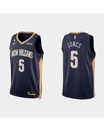 New Orleans Pelicans 5 Herbert Jones 2022-23 Icon Edition Navy Men Jersey