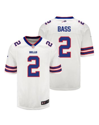 Tyler Bass 2 Buffalo Bills Men Away Game Jersey - White