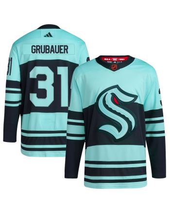 Philipp Grubauer 31 Seattle Kraken Reverse Retro 2.0 Men Jersey - Teal