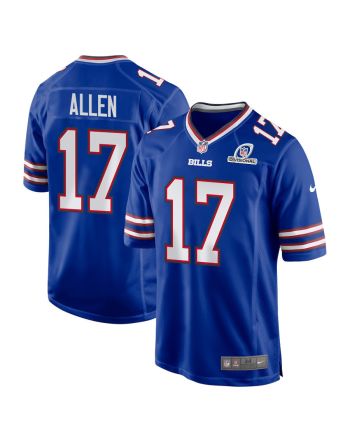 Josh Allen 17 Buffalo Bills 2024 Divisional Patch Game Men Jersey - Royal