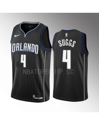 Jalen Suggs 4 2022-23 Orlando Magic Black City Edition Men Jersey Swingman