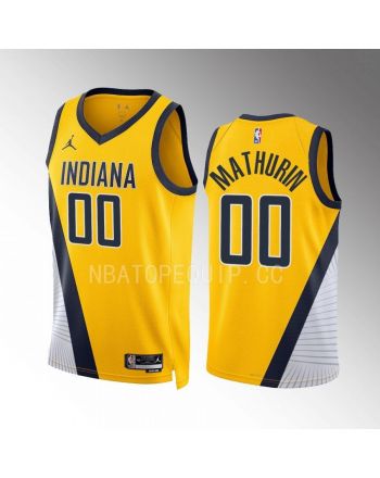 Bennedict Mathurin 00 Indiana Pacers Yellow Statement Edition 2022-23 Jersey Swingman