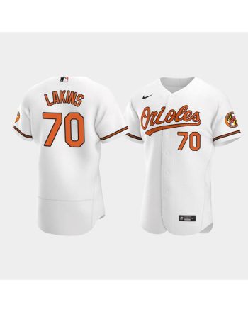 Travis Lakins 70 Baltimore Orioles White Home Jersey Jersey