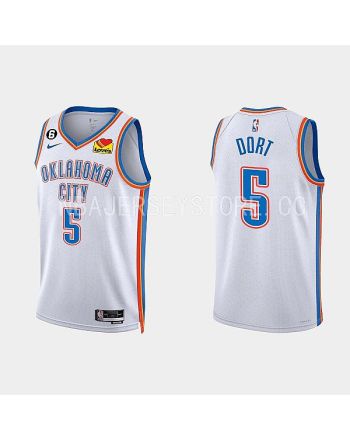 Oklahoma City Thunder Luguentz Dort 5 2022-23 Association Edition White Men Jersey Swingman