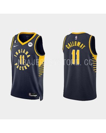 Indiana Pacers 11 Langston Galloway 2022-23 Icon Edition Black Men Jersey